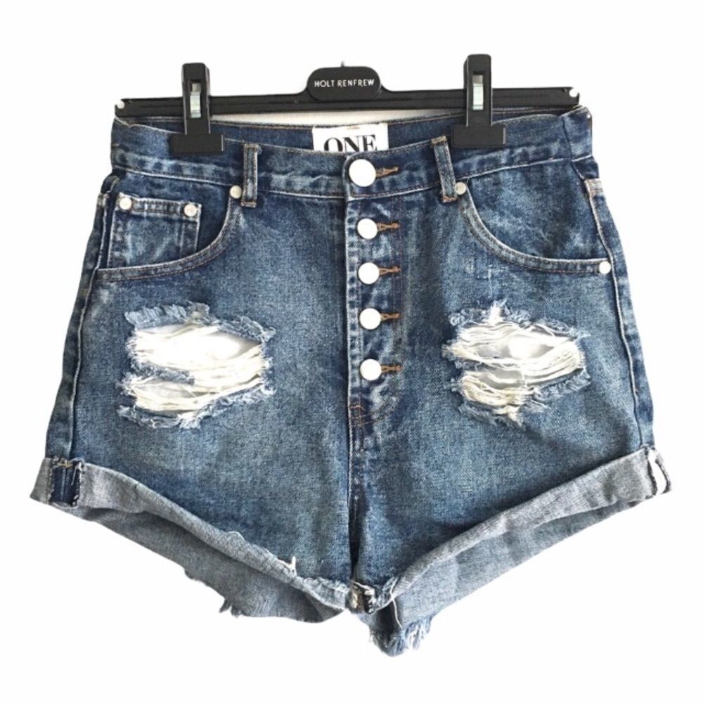 ONE TEASPOON Outlaws Boho Distressed Denim Shorts 26
